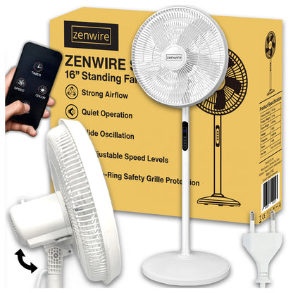 Fan Fan Standing Standing Standing Domowy POKOJOWY Remote Control TIMER Zenwire STL189