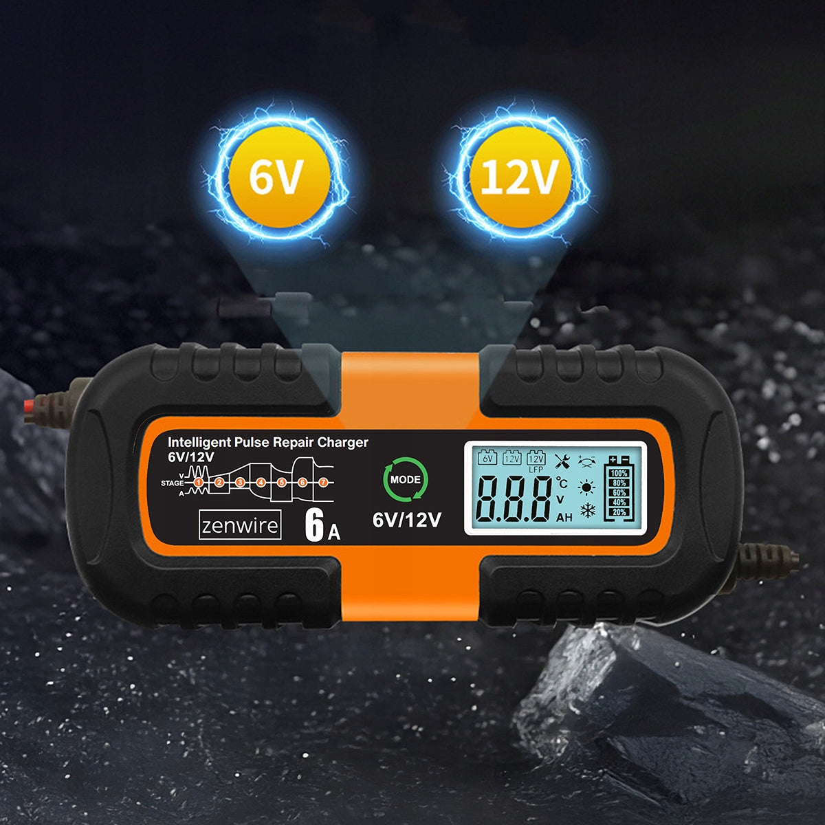 Charger Battery Charger Battery Car with Repair Mode AGM 6V 12V Zenwire JMD-6S