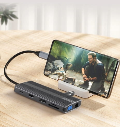 Adapter HUB 12w1 USB-C HDMI/VGA/DP/USB/Jack/SD/LAN for MacBook Pro Air M1