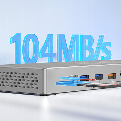 Docking Station Hub USB-C 16w1 2x HDMI 4K 60Hz Display Port 1.4 USB SD Jack Zenwire BS-HD1601