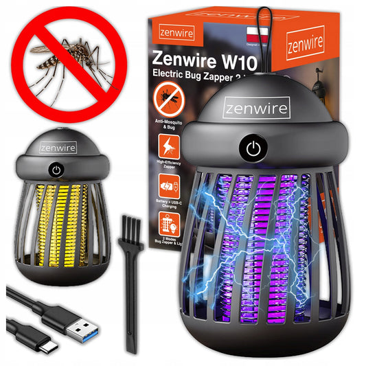 UV Insect Killer Lamp na Mosquitoes Flies Insects Moths Rechargeable External USB Zenwire W10