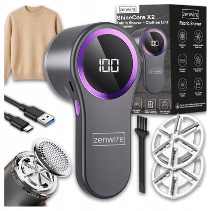 Shaver Trimmer Fabric Sweater Electric Rechargeable Sieciowa USB-C X2