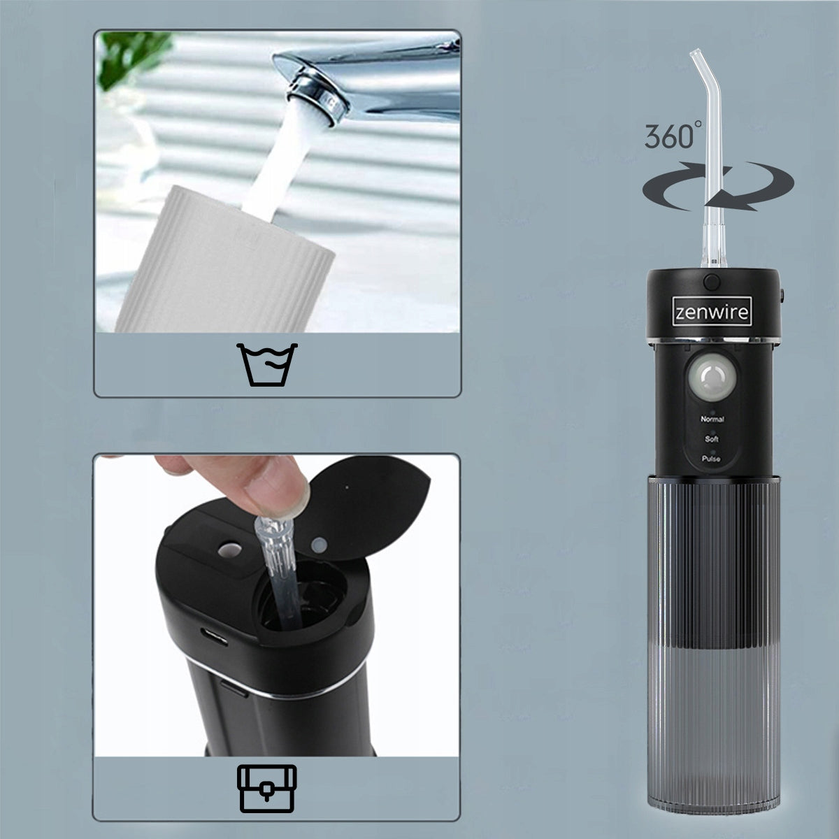 Water Flosser Portable Bezprzewodowy Dental Tooth Oral Podróżny Zenwire WF309