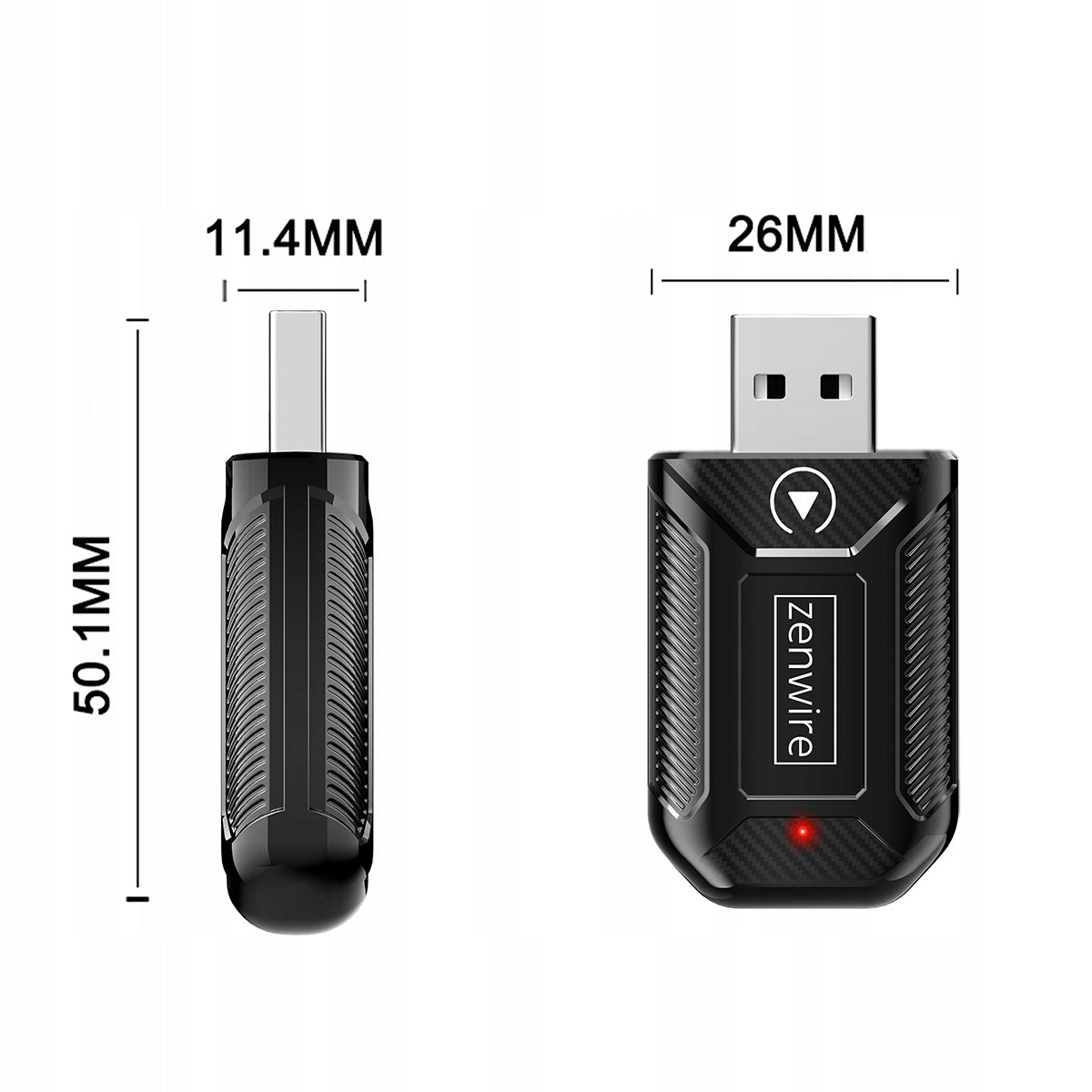 Mini Adapter Carplay Android Auto Bezprzewodowy CarLink Audio USB USB-C 10m Zenwire M30