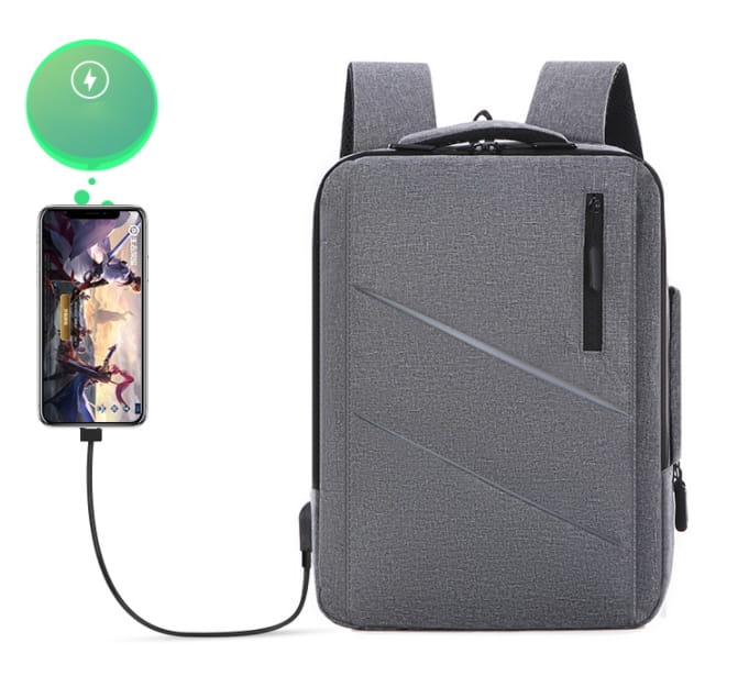 Backpack Laptop Bag 2w1 Gray USB 15 15,6 CALI
