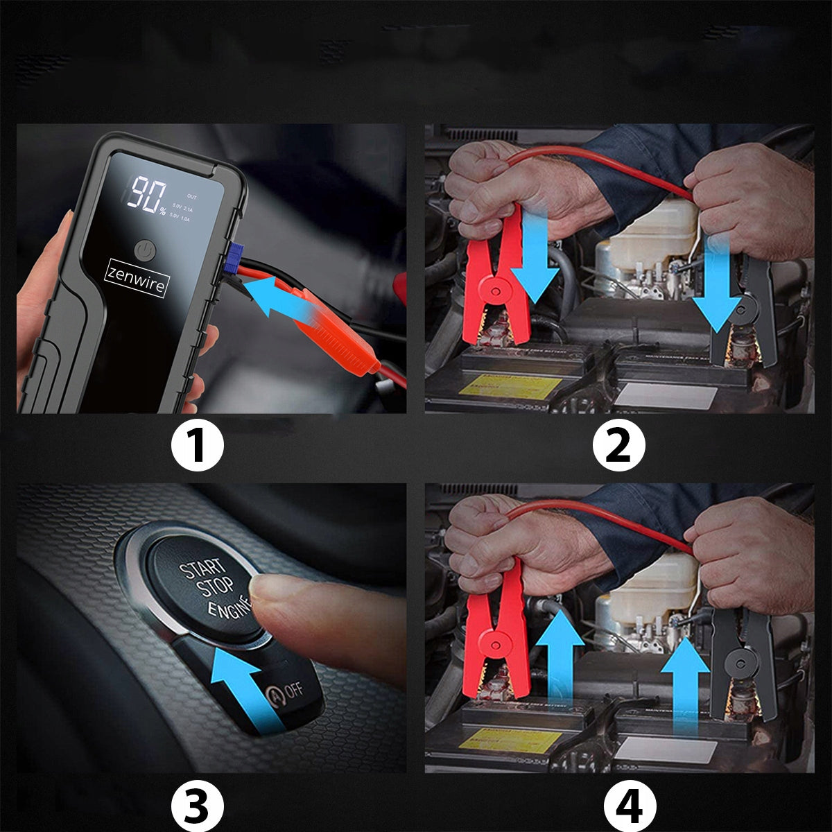 Jump Starter Jump Starter Booster 6400 mAh Powerbank Car Zenwire CY16