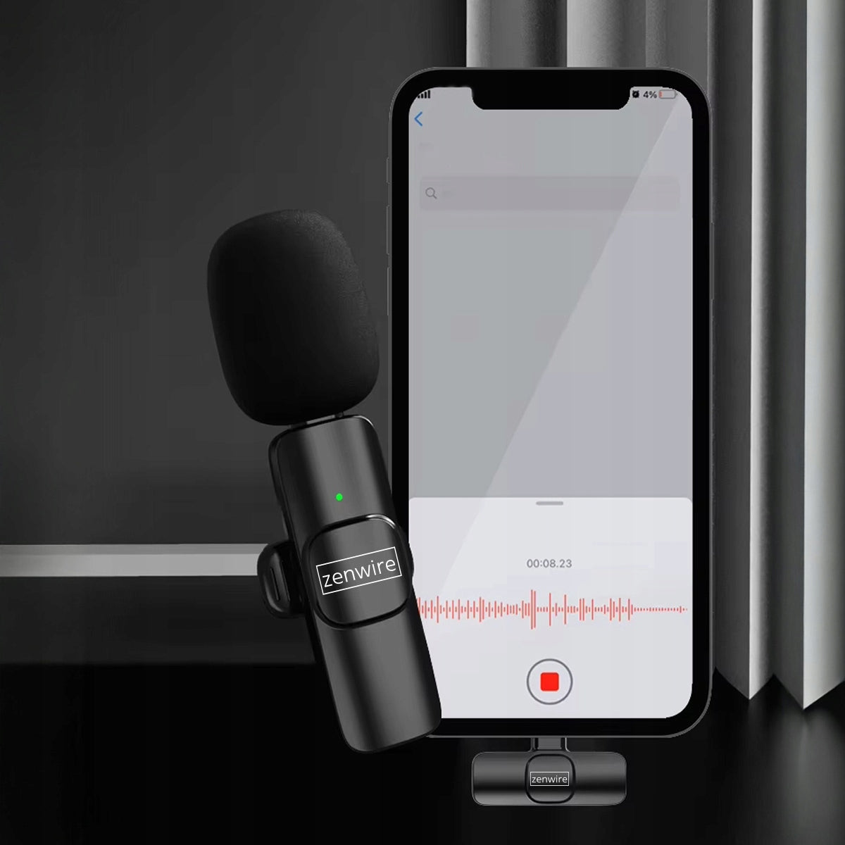 Mini Microphone Lavalier Bezprzewodowy Condenser Phone for Computer USB-C Zenwire TrueTone K1