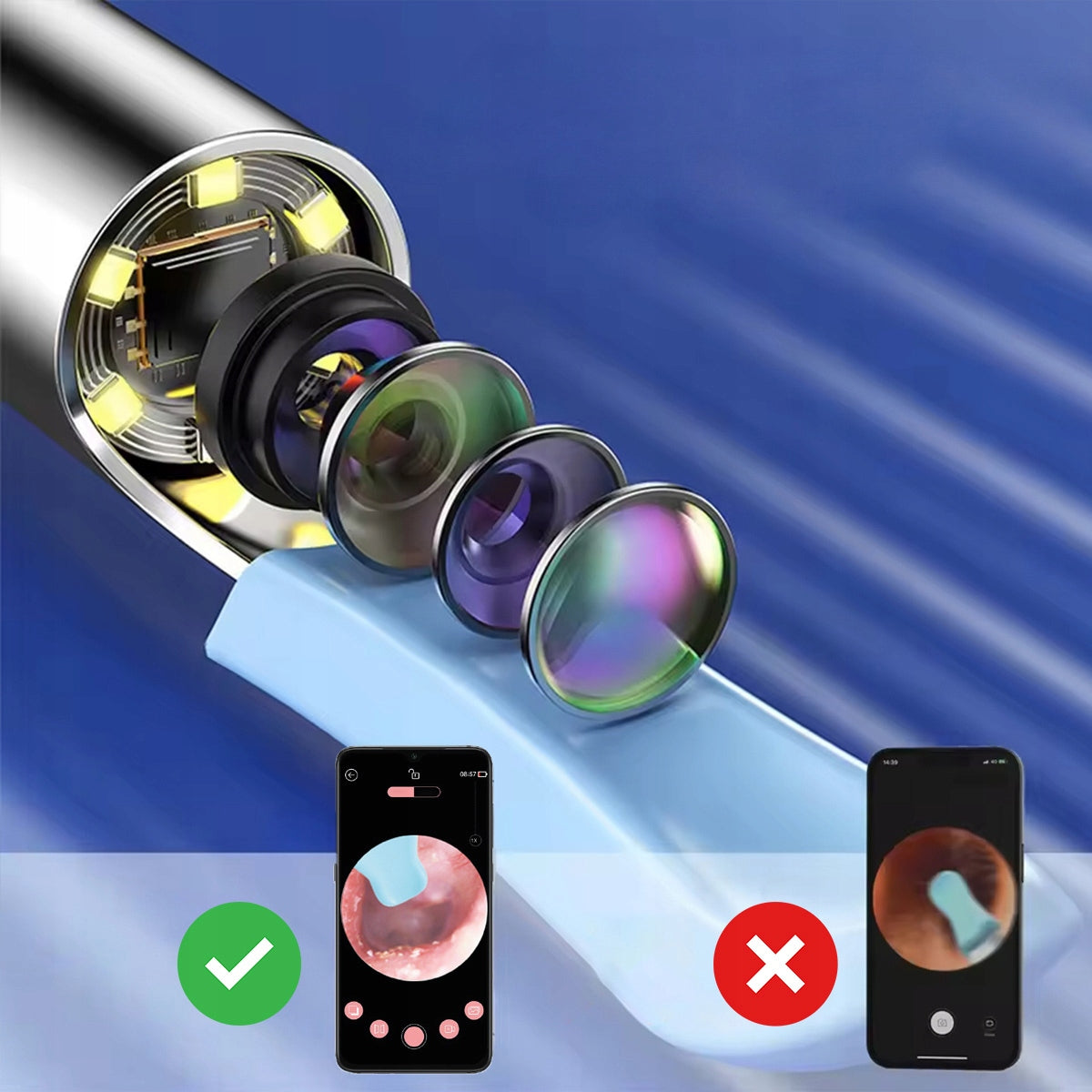 Inspection Endoscope Otoscope Ear Cleaning Device Earwax Camera WiFi SMART Zenwire Y24