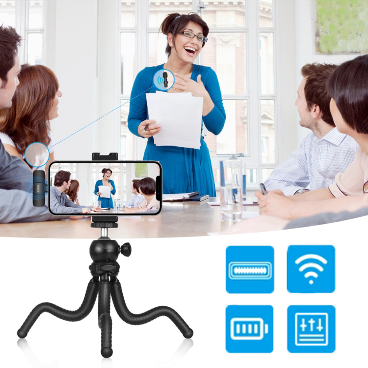 Mini Microphone Lavalier Bezprzewodowy Condenser Phone for Computer USB-C Zenwire TrueTone K1