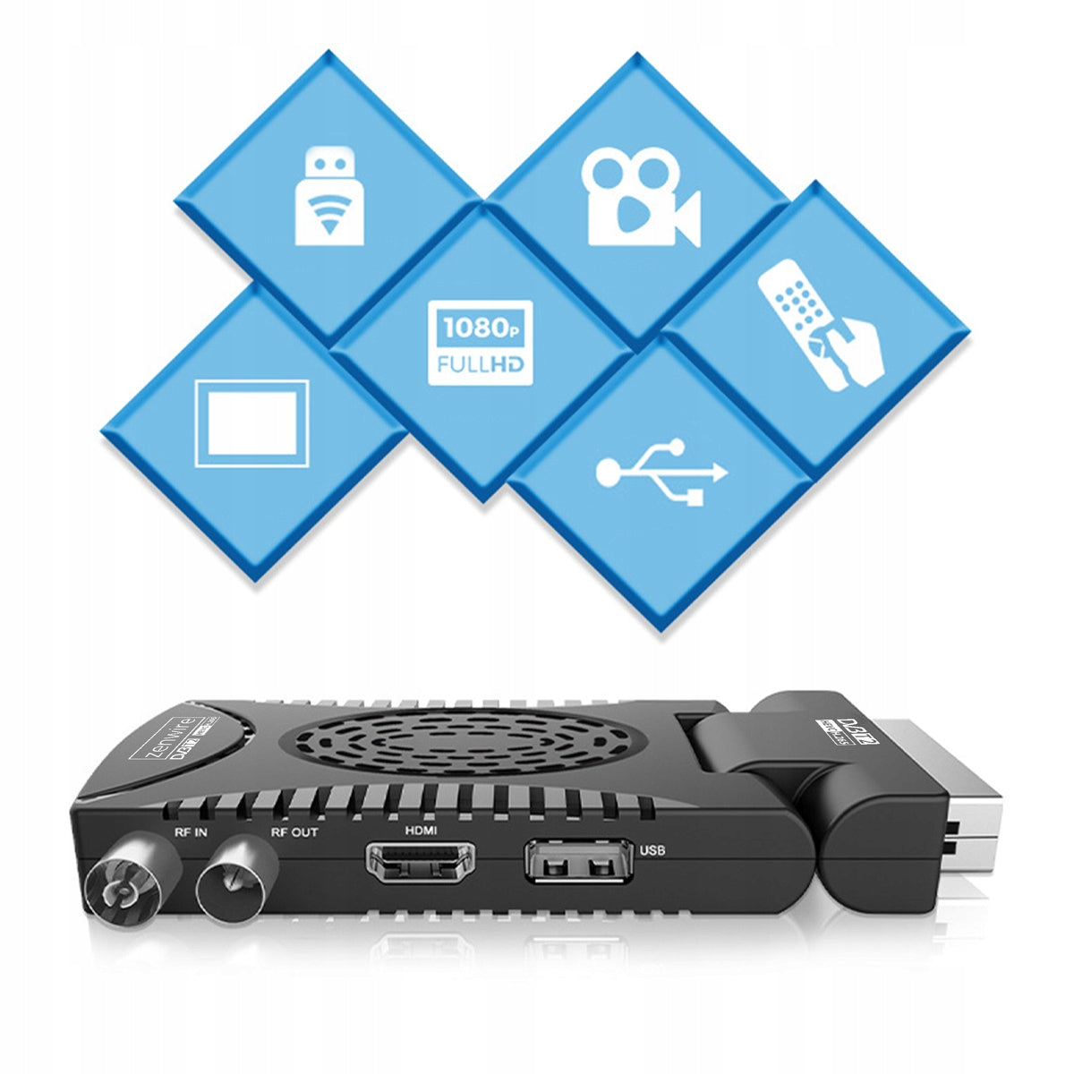 TV Tuner Decoder Satelitarny DVB-T2 HEVC H.265 WiFi Terrestrial TV Stick Zenwire DVB-T2 Zenwire 002