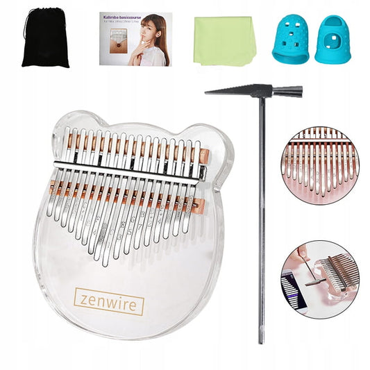Kalimba African Thumb Piano 17-Key Acrylic Zenwire K-03a
