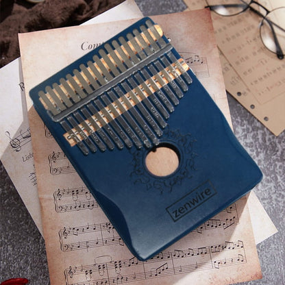 Kalimba African Thumb Piano Instrument Afrykański Pianino Zanza Mbira 17-Key Blue K-02B