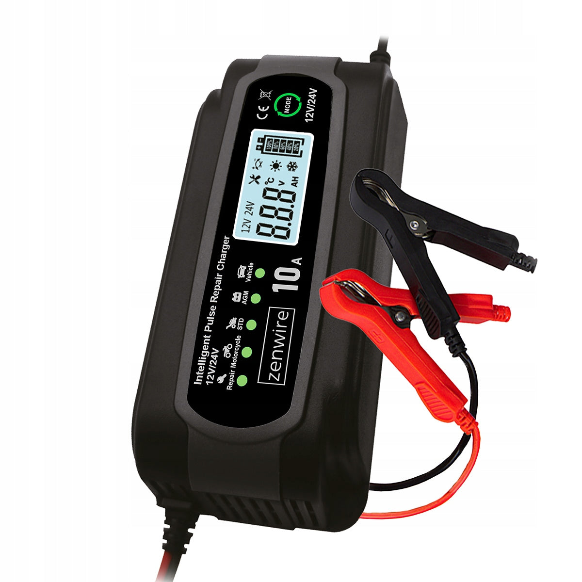 Battery Charger Charger Battery Car with Repair Mode 12V 24V 10A Zenwire JMD-10