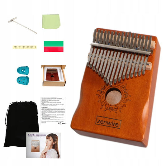 Kalimba African Thumb Piano 17-Key Wooden Brown Zenwire K-01