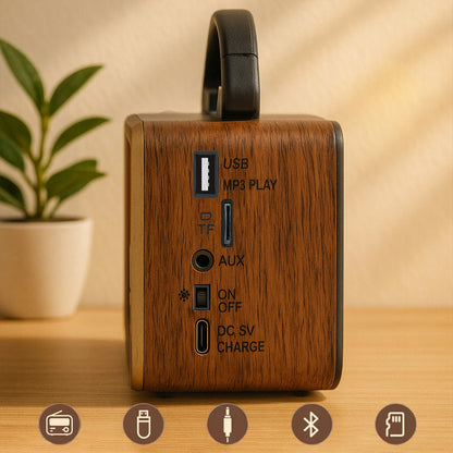 Radio Retro FM Solar Bluetooth Przenośne Battery-Powered Kitchen Antenna USB-C Zenwire BT-S060