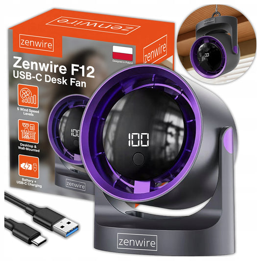 Mini Fan Mini Fan Desk Desk Quiet Heavy-Duty USB-C Portable Zenwire F12