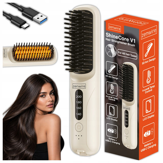 Hair Straightener, Wireless Hair Straightener with Ionic in USB-port Zenwire V1