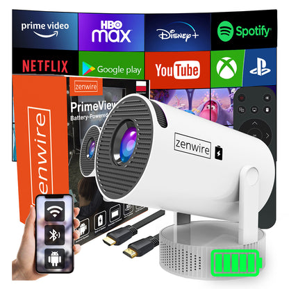 Zenwire K400 Portable Mini Android WiFi Projector Full HD Bluetooth Projector with battery