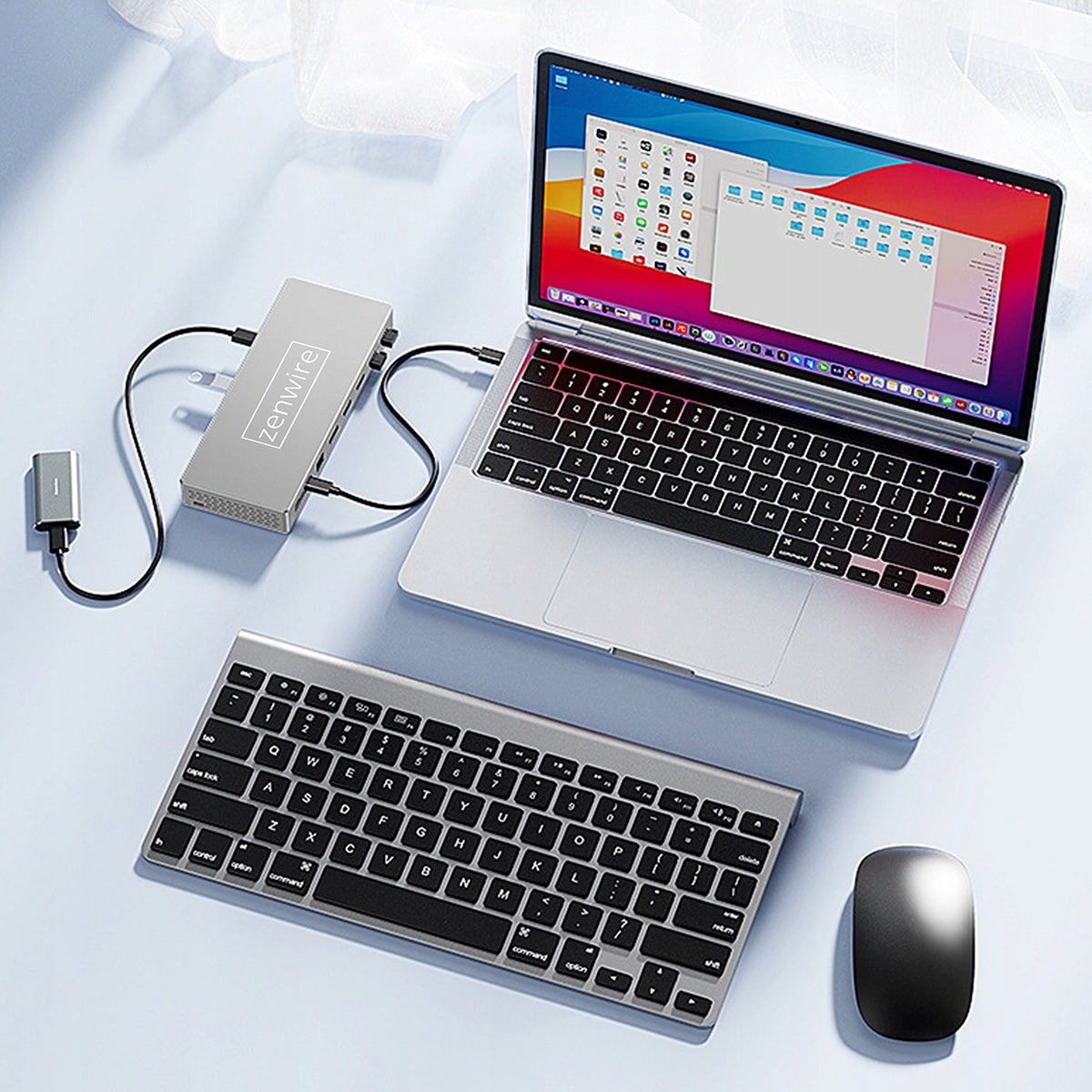 Docking Station Hub USB-C 16w1 2x HDMI 4K 60Hz Display Port 1.4 USB SD Jack Zenwire BS-HD1601