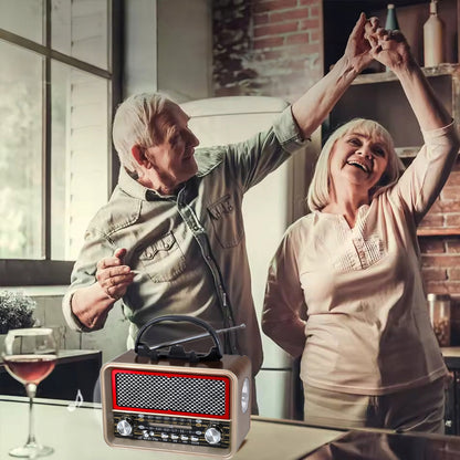 Radio Retro FM Solar Bluetooth Przenośne Battery-Powered Kitchen Antenna USB-C Zenwire BT-S060
