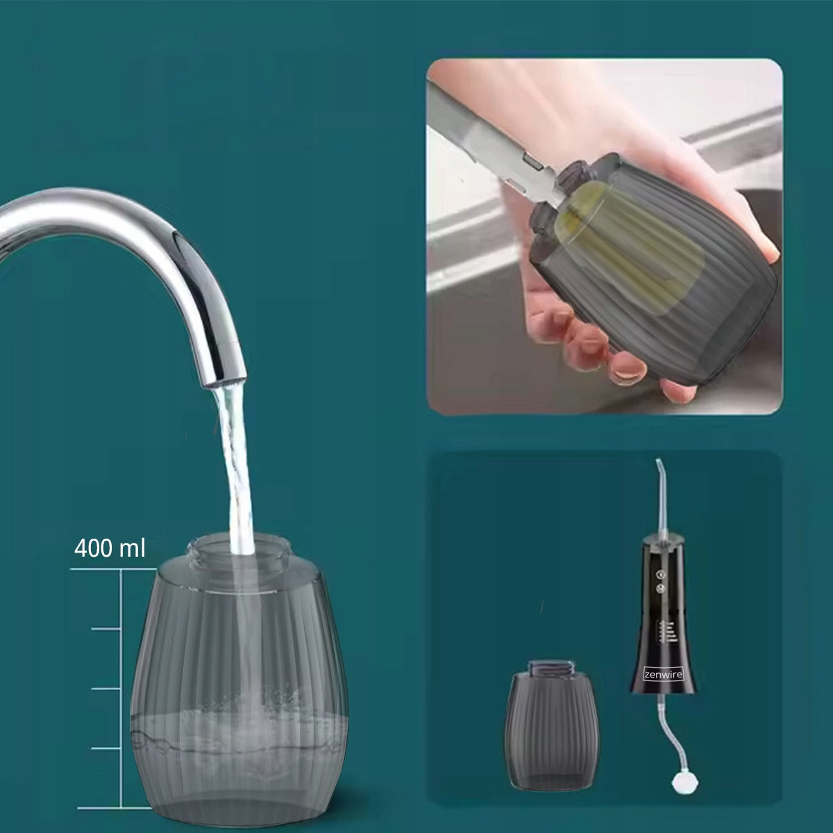 Water Flosser Portable Bezprzewodowy Dental Tooth Oral 500 ml Zenwire WF238