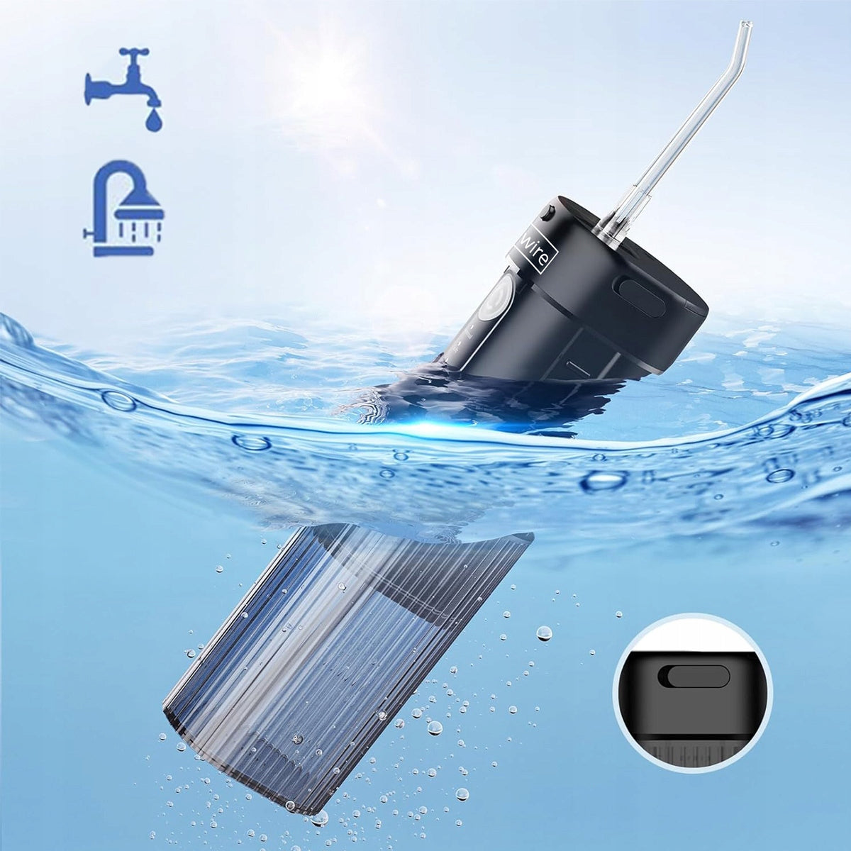 Water Flosser Portable Bezprzewodowy Dental Tooth Oral Podróżny Zenwire WF309