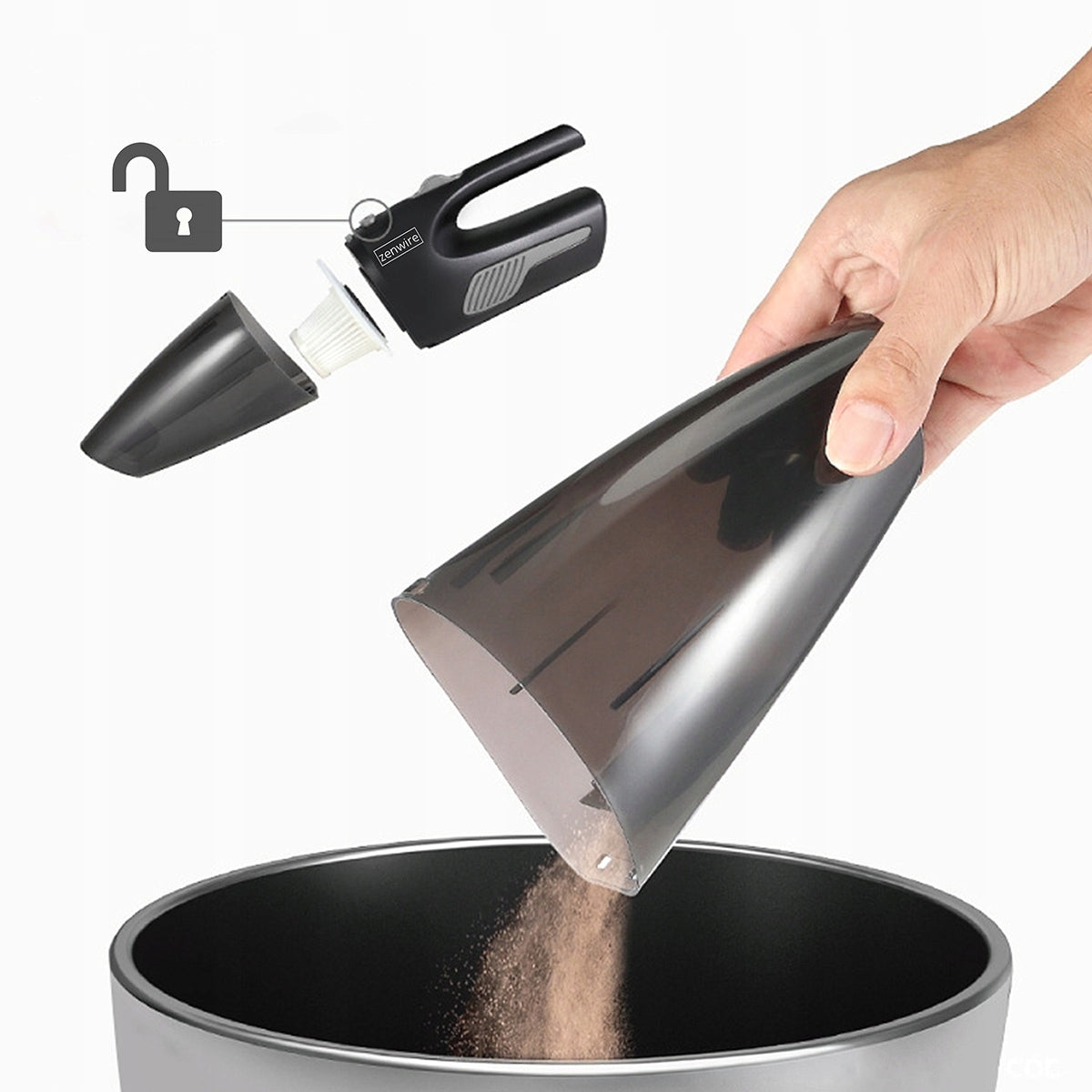 Mini handheld Wireless Car Handheld Vacuum with high-capacity battery in port USB-C