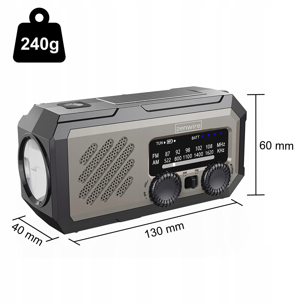 Mini Radio Przenośne Solar Awaryjne Budowlane na Korbkę Baterie Powerbank Zenwire Vibe Y2