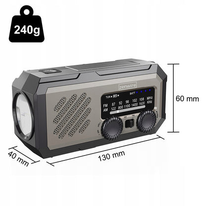 Mini Radio Przenośne Solar Awaryjne Budowlane na Korbkę Baterie Powerbank Zenwire Vibe Y2