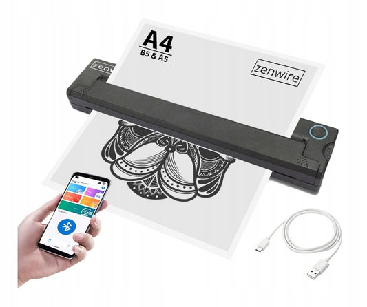 Mini Portable Thermal Printer for tetovaže documents photos A4 Zenwire TP-820