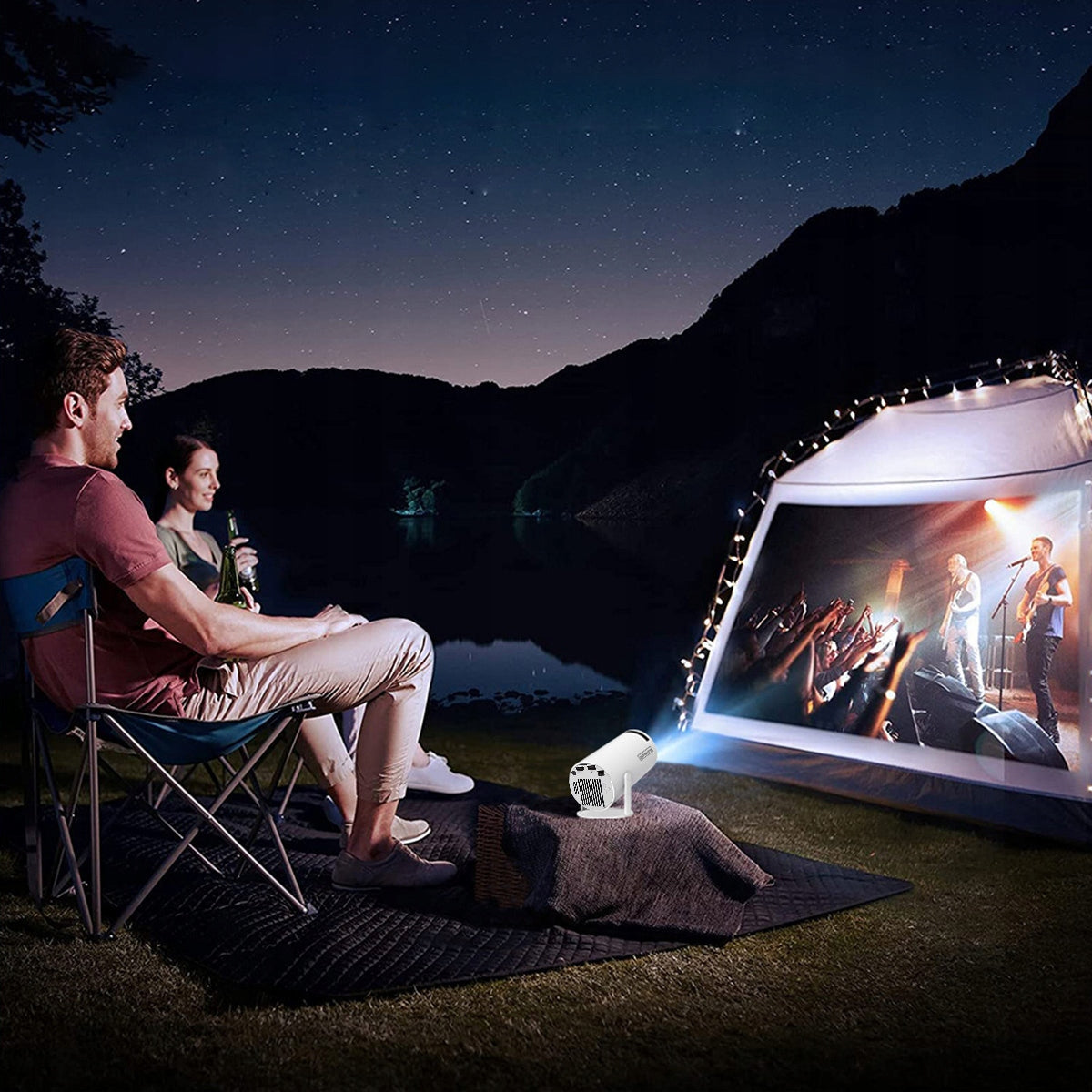 Portable Mini Projector Android TV Wifi 6 Projector 360 Full HD 4K Bluetooth Zenwire HY300 Pro 360