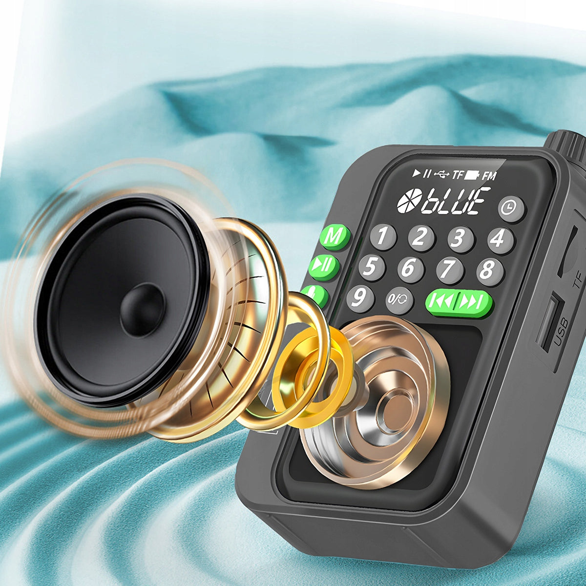 Mini FM Radio Kieszonkowe Bluetooth Przenośne Budowlane Kitchen Battery-Powered Zenwire Y1