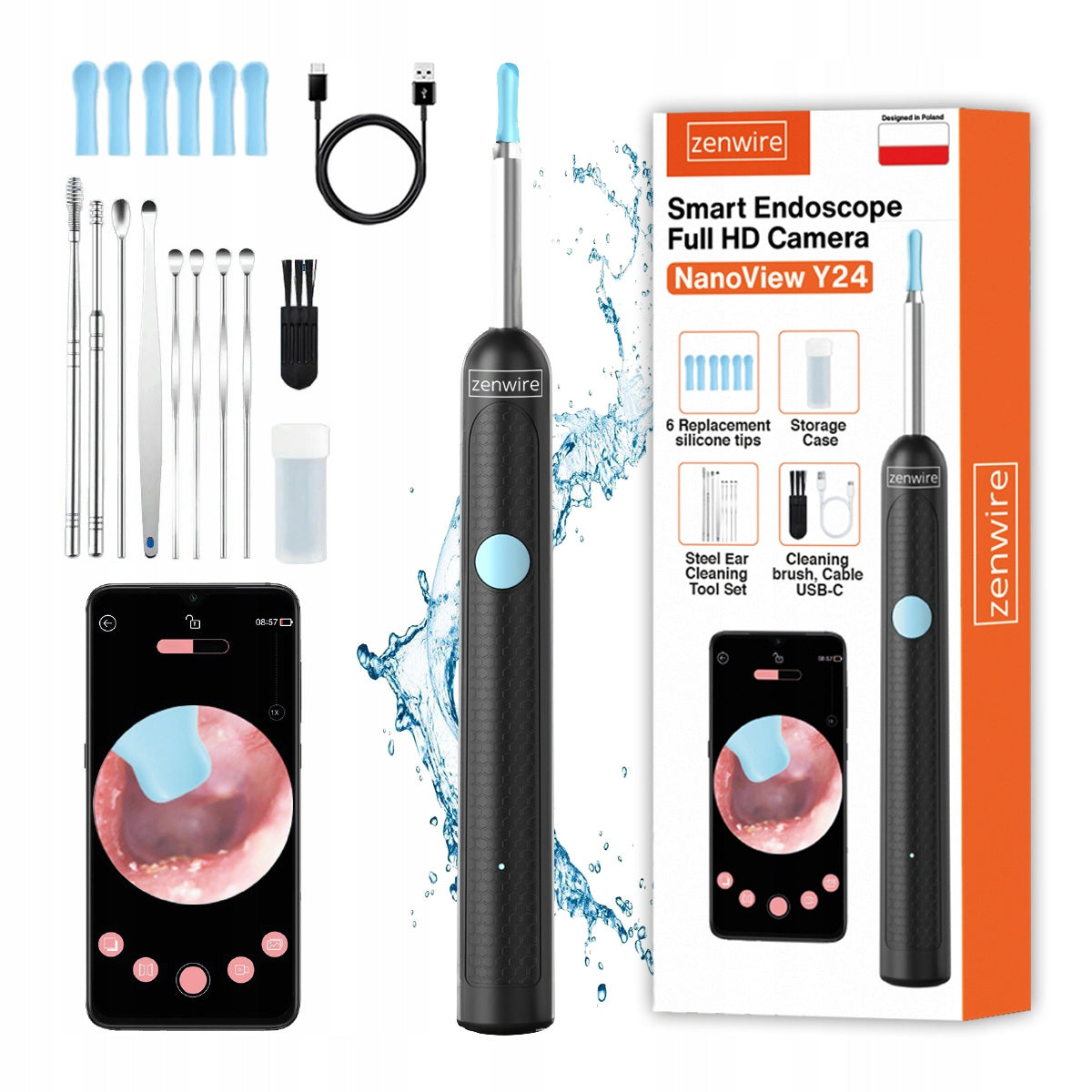 Inspection Endoscope Otoscope Ear Cleaning Device Earwax Camera WiFi SMART Zenwire Y24