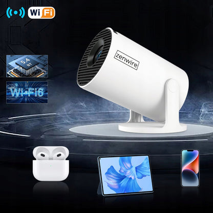 Portable Mini Projector Android TV Wifi 6 Projector 360 Full HD 4K Bluetooth Zenwire HY300 Pro 360