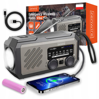 Mini Radio Przenośne Solar Awaryjne Budowlane na Korbkę Baterie Powerbank Zenwire Vibe Y2