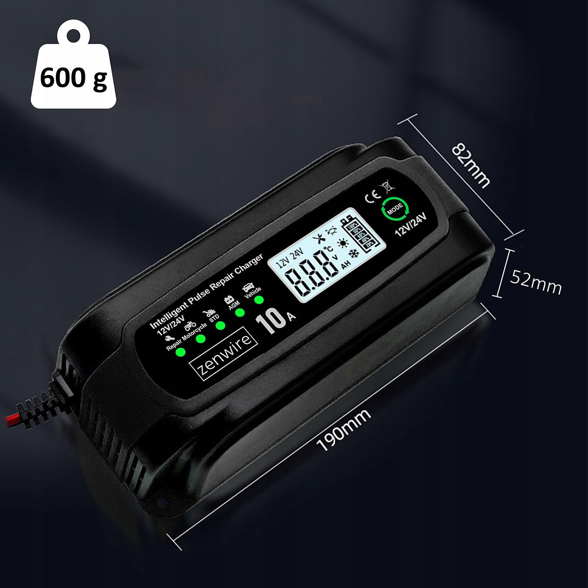 Battery Charger Charger Battery Car with Repair Mode 12V 24V 10A Zenwire JMD-10