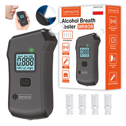 Policijski Breathalyzer Professional digitalni domači Breathalyzer Night Light 5x mouthpieces