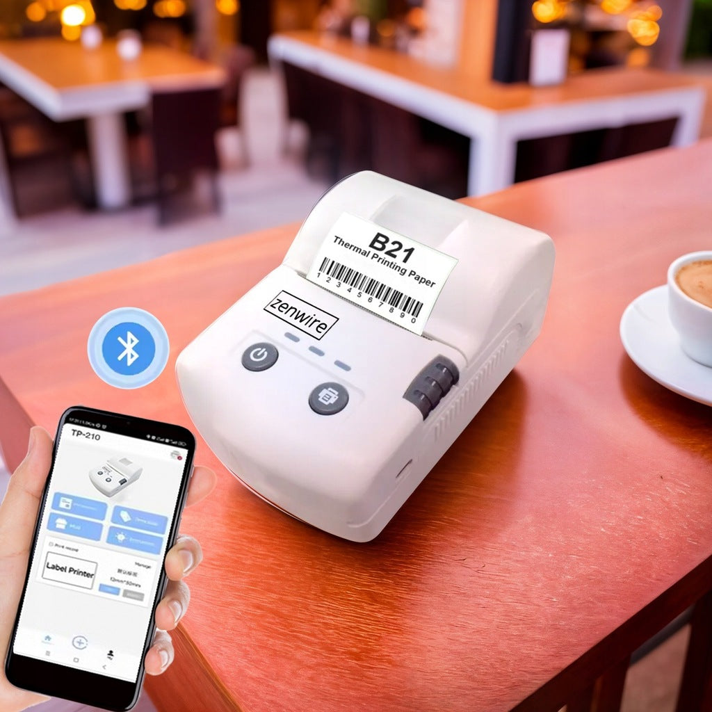 Mini Printer Labels Portable Thermal Bluetooth USB-C with built-in 1500 mAh battery Zenwire TP-210