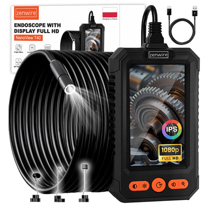 Camera Inspection Endoscope Workshop Inspection Endoscope for Pipes Silnika Full HD IPS USB-C 5m Zenwire T40