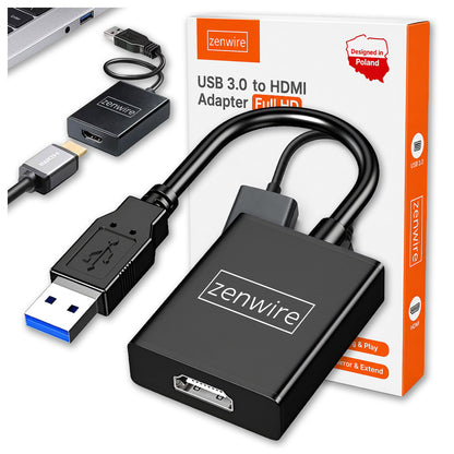 Adapter KONWENTER USB 3.0 NA HDMI KARTA GRAFICZNA Zenwire ZC-10