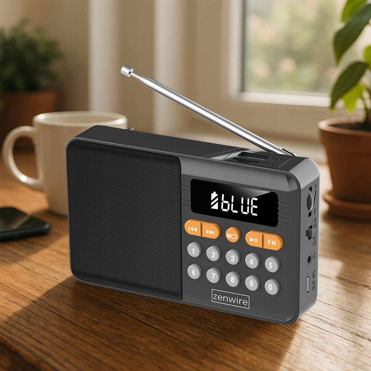 Mini FM Radio Bluetooth Przenośne Battery-Powered Kitchen Speaker Bezprzewodowy Zenwire YSF-005BT