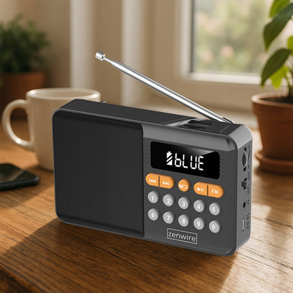 Mini FM Radio Bluetooth Przenośne Battery-Powered Kitchen Speaker Bezprzewodowy Zenwire YSF-005BT