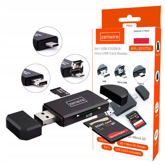 Card Reader 3v1 USB-c Micro USB OTG Adapter BYL-2217T