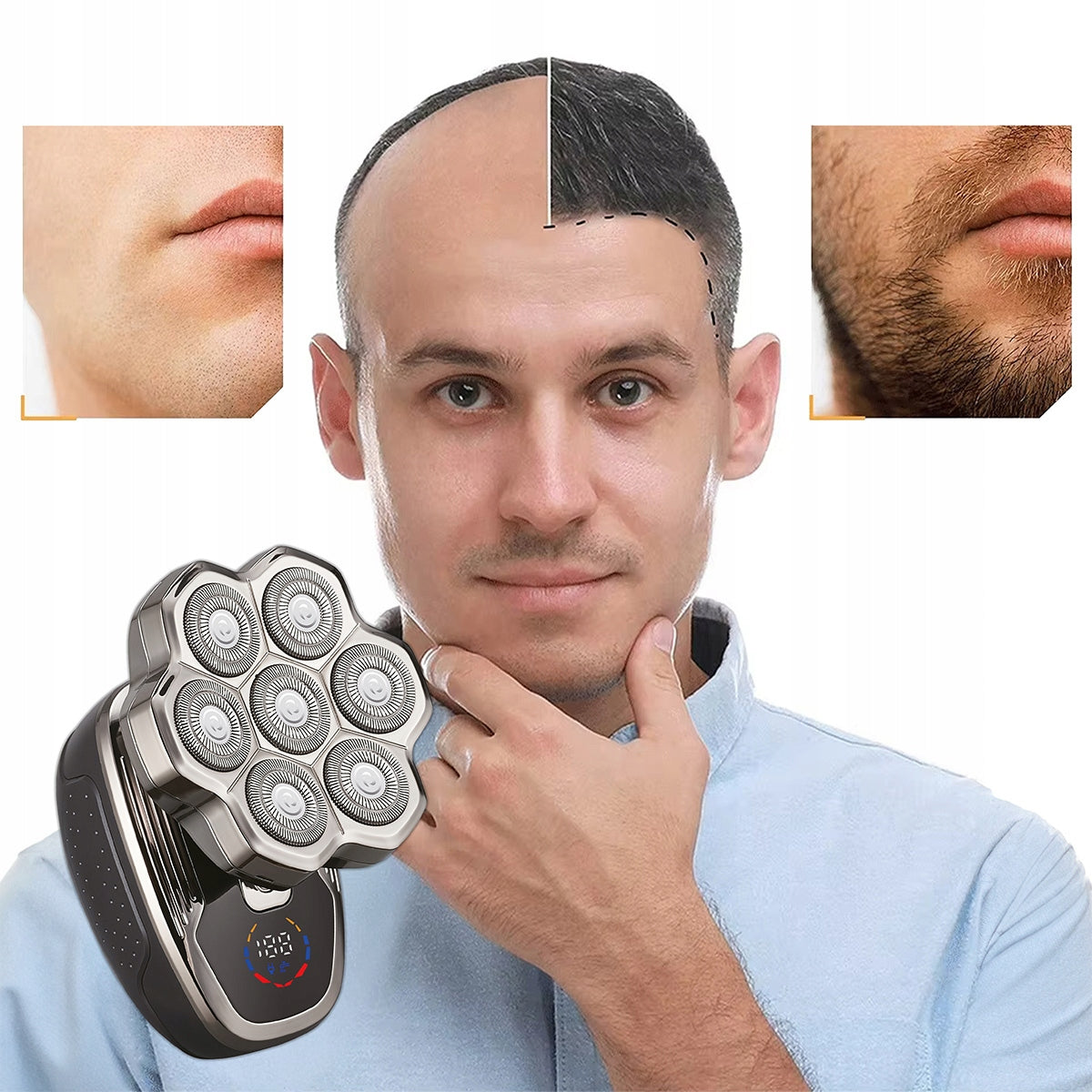 Shaver Męska Trimmer Trimmer Shaving Head Hair Nose 7D Wireless Zenwire MasterBlade YK312-7