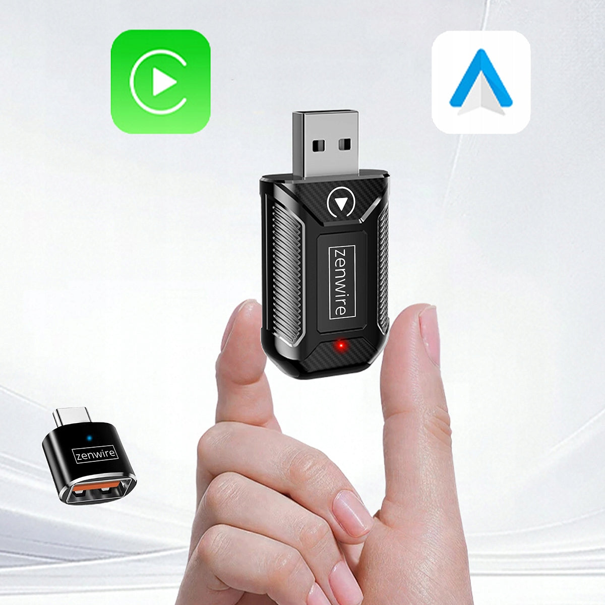 Mini Adapter Carplay Android Auto Bezprzewodowy CarLink Audio USB USB-C 10m Zenwire M30