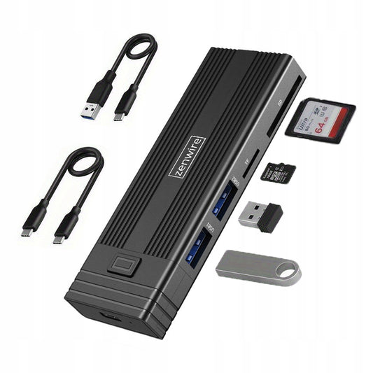 USB-C HUB 7in1 SSD M.2 NVME PCIE SATA SD Adapter M2 Drive Enclosure