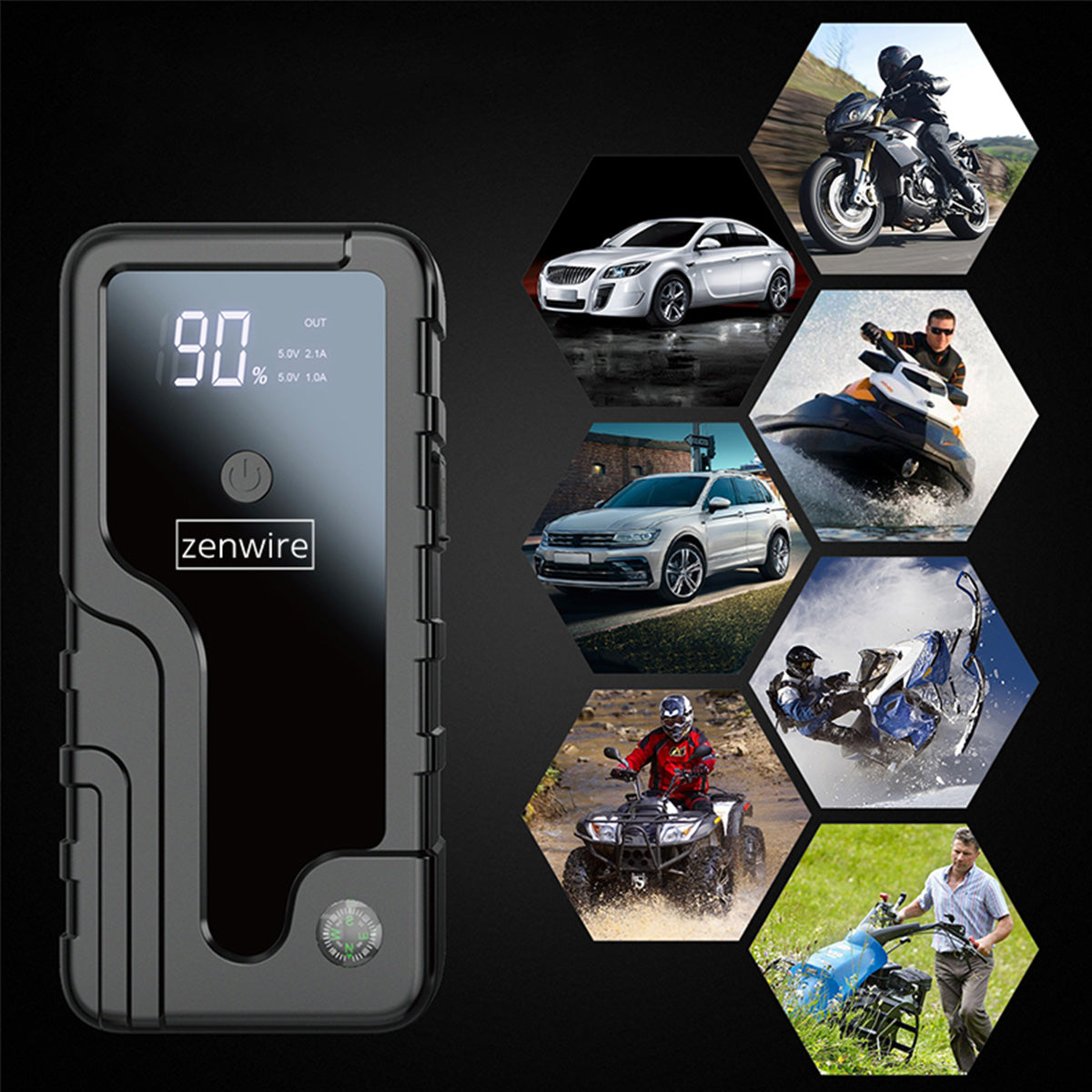 Jump Starter Jump Starter Booster 6400 mAh Powerbank Car Zenwire CY16