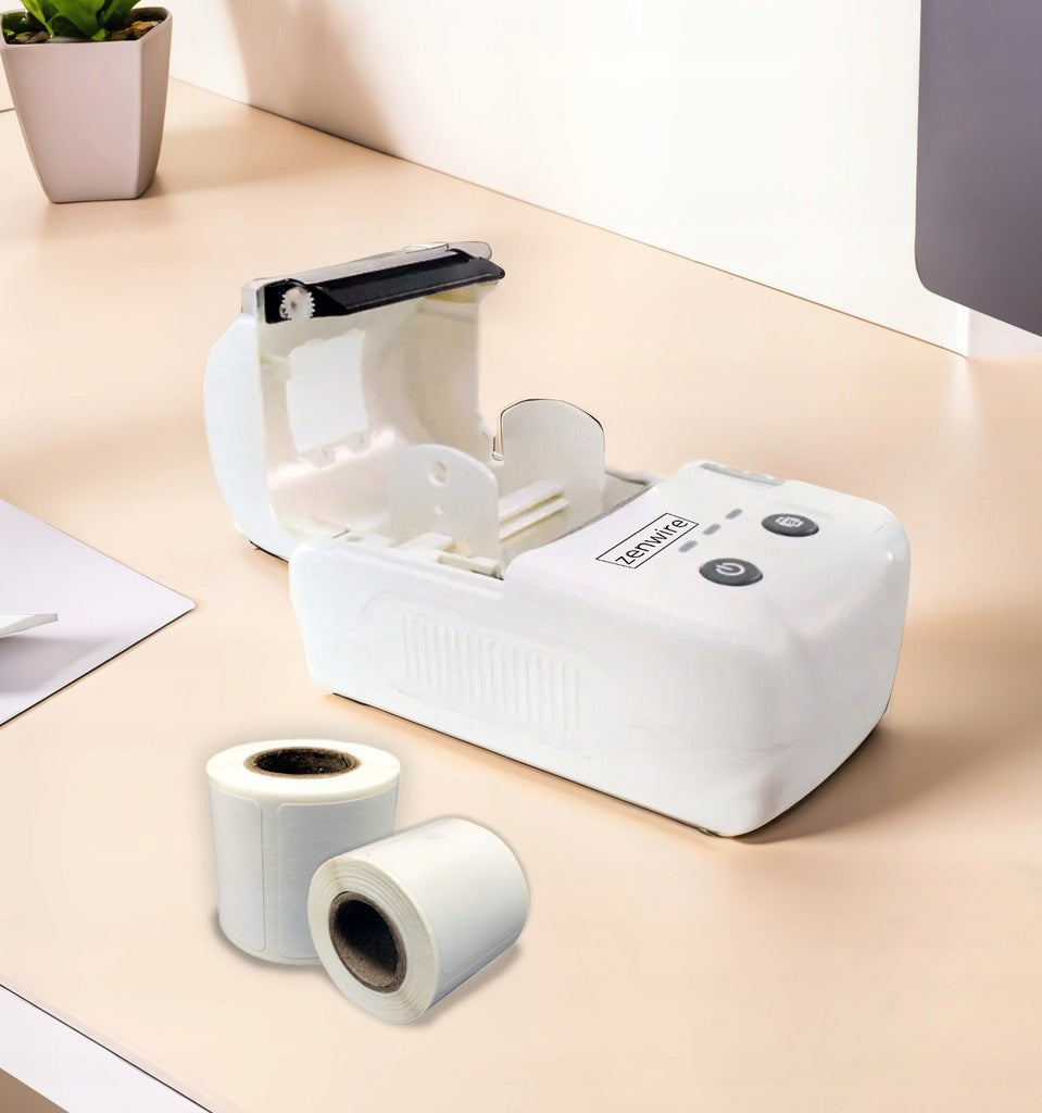 Mini Printer Labels Portable Thermal Bluetooth USB-C with built-in 1500 mAh battery Zenwire TP-210