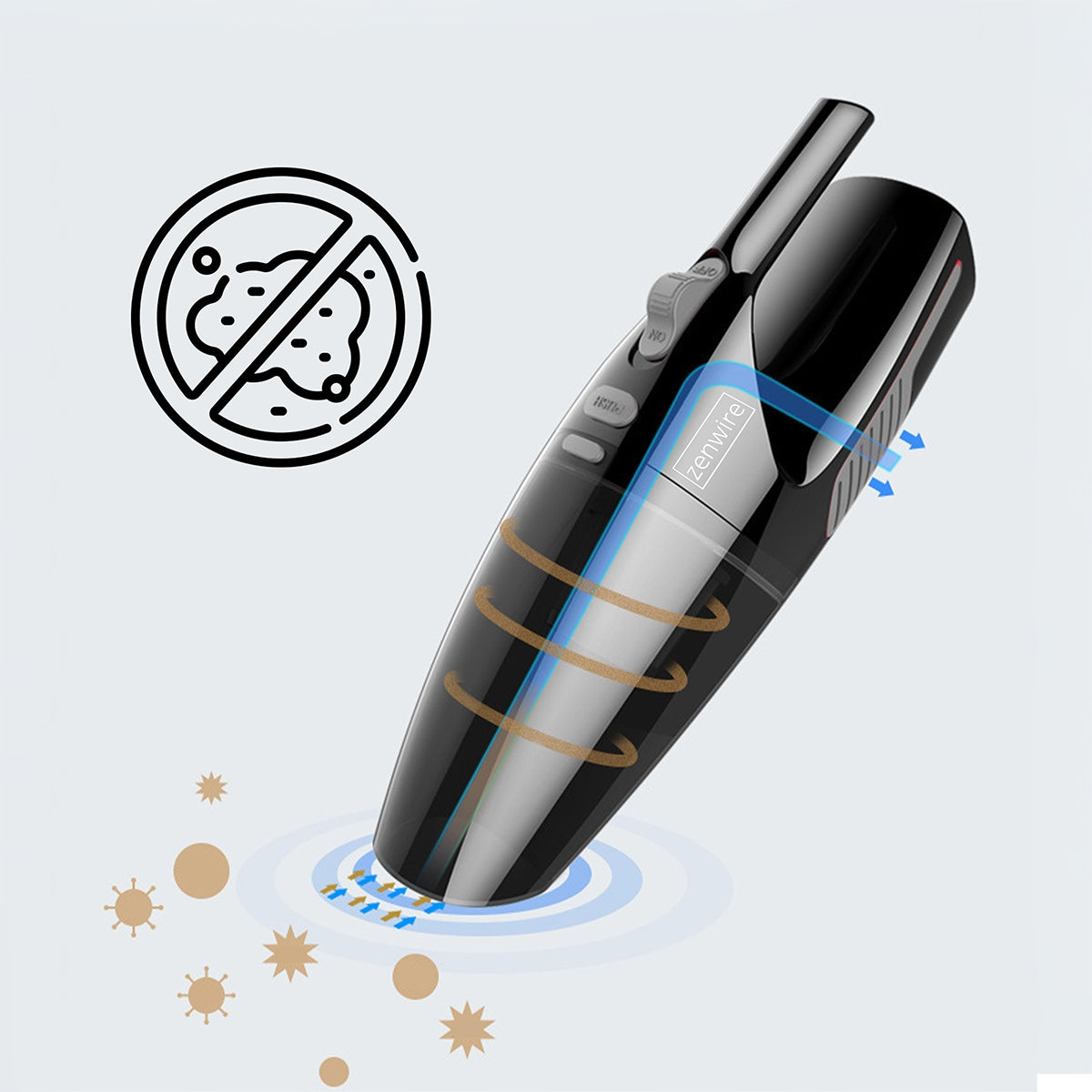 Mini handheld Wireless Car Handheld Vacuum with high-capacity battery in port USB-C