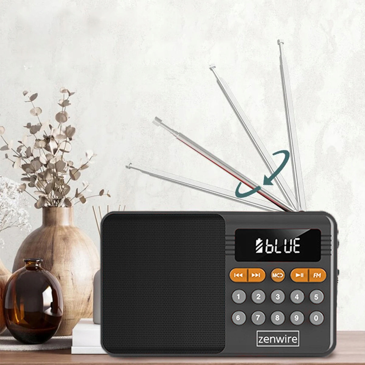 Mini FM Radio Bluetooth Przenośne Battery-Powered Kitchen Speaker Bezprzewodowy Zenwire YSF-005BT
